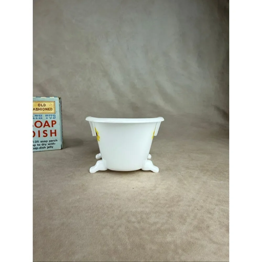 Vintage Flower Power Soap Dish Novelty Grandmas Tub Clawfoot Bathtub